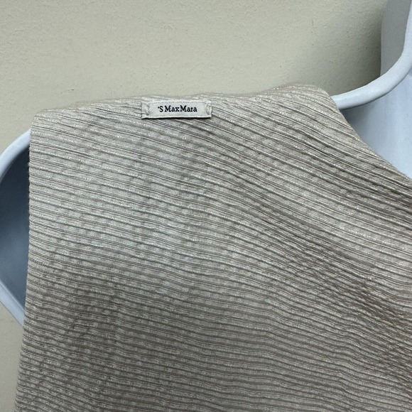 'S MAX MARA Alda Striped Cotton Silk Button Back Dress Size‎ US 8 - Picture 6 of 14